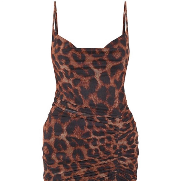 mesh leopard dress